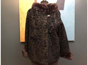 Vintage Sheared Lamb Jacket With Fur Trim