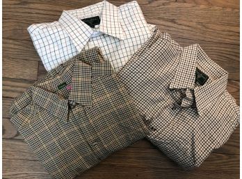 3 Cotton Men's Sporting Shirts, Charles Dubourg And Bocker - Sz 5