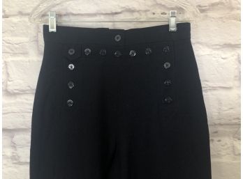 Lauren Wool Blend Sailor Style Pants, Buttoned Front, Laced Back - Sz 6