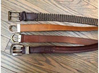 4 Assorted Belts Brioni And More - 36,38,40