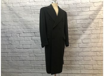 Vintage Sartoriale Cashmere Coat, Double Breasted, Detailed Styling - Sz 54 (44)