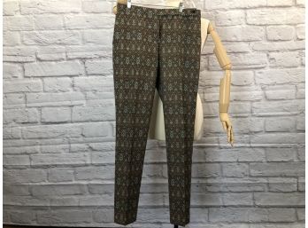 Eccoci Cotton Blend Brocade Like Slacks - Fun- Sz 8