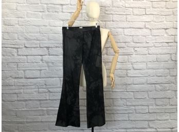 Poleci 60's Styled Black On Black Tie Dye Slacks - Sz 6