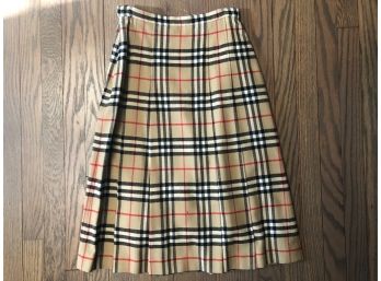 Classic Vintage Burberry Pleated Wool Skirt @sz8