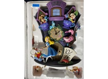 Disney Alice In Wonderland Mad Hatter Cuckoo Clock New In Box 7'tall