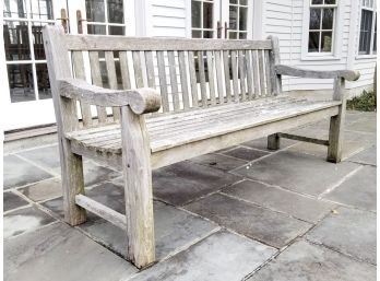 A Teak Outdoor Bench By Outdoor Classics