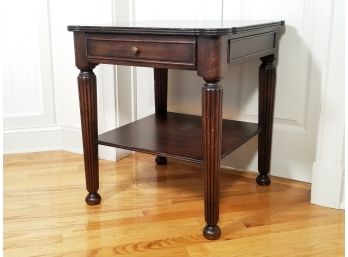 A Turned Hardwood Side Table Or Nightstand