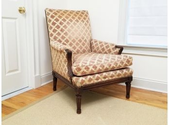 An Antique Queen Anne Armchair With Nailhead Trim