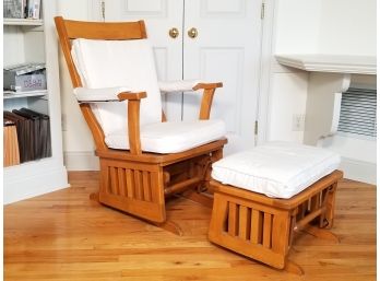 A Maple Nursing Chair And Footstool