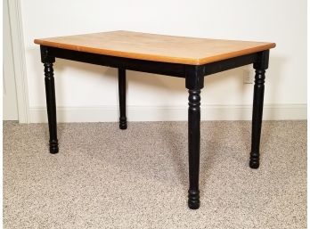 A Painted Base Oak Top Dining Table