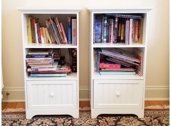 A Pair Of Painted Wood Side Tables Or Nightstands