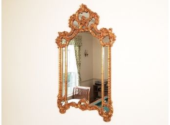 A Large Rococo Style Gilt Framed Mirror