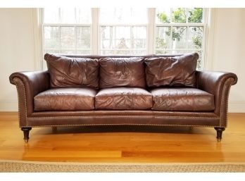 A Chestnut Leather And Nailhead Trim Sofa By Ferguson Copeland, LTD