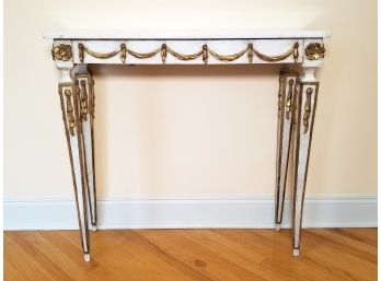 A Vintage Neoclassical Style Gilt Wood And Marble Top Console Table