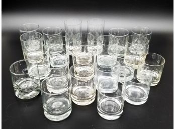 A Large Assortment Of Rocks Glasses And Collins Glasses