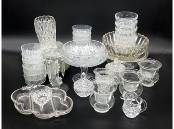 A Large Assortment Of Cut Glass And Crystal