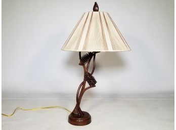 A Fabulous Bronze Tone Pine Branch Lamp