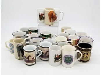 A Large Assortment Mugs - Most Equestrian Themed!