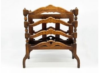 An Antique Oak Canterbury