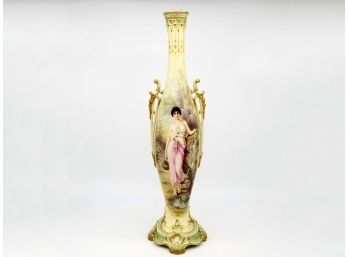 A Large Antique Art Ceramic Vase By Royal Bonn, Germany