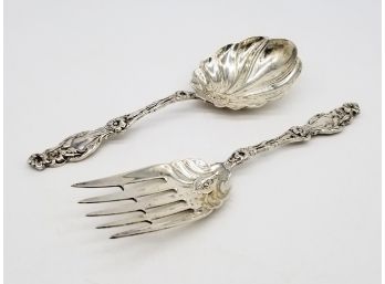 A Vintage Art Nouveau Large Serving Spoon And Fork