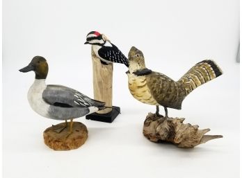 A Trio Of Bird Sculptures And Castings