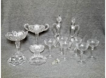 An Assortment Of Cut Glass And Crystal