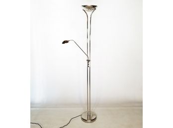 A Modern Chrome Torchiere Lamp