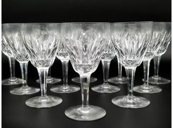 A Set Of 12 English Crystal Wine Goblets By Stuart Of England