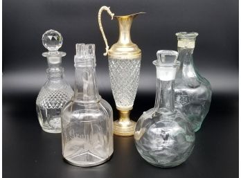 A Series Of Vintage Decanters - Crystal, Glass And Cut Glass