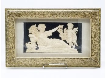 An Antique Relief In Plaster Frame