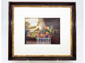 A Vintage Framed Oil On Board, Still Life