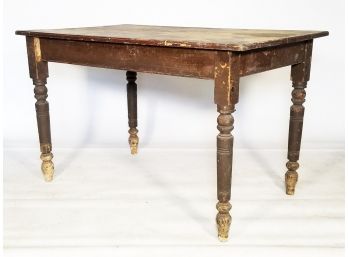 A Late 19th Century Turned Oak Farm Table