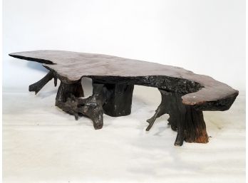 A Fabulous Mid Century Burnt Driftwood Coffee Table