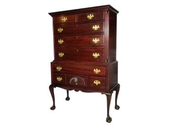 A Vintage Chippendale Style Mahogany Highboy