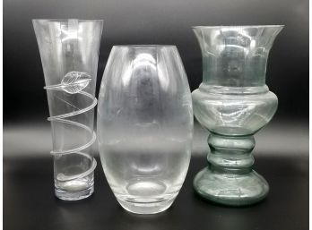 A Trio Of Large Glass Vases