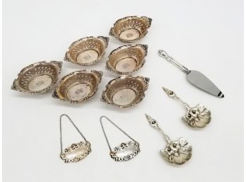 Sterling Silver Salt Wells, Serving Spoons And More