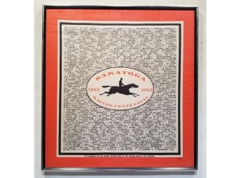 A Framed Vintage Saratoga Racing Centennial Poster From 1963 Season