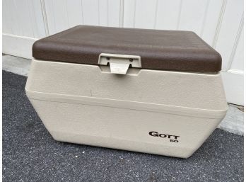 Vintage Gott 50 Tan & Brown Large Cooler