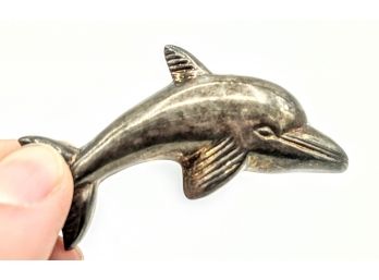 2.5' Long Leaping Dolphin Pendant/Brooch Sterling Silver;  11g