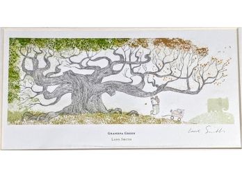 Adorable Signed Color Print 'Grandpa Green' By Prolific Illustrator Lane Smith, Matted  14x 11'