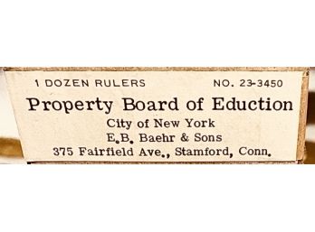 1 NYC Board Of Education Cool Wooden Ruler Vintage - Brand New Old Stock