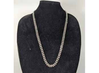 Sparkling, Shiny, Blingy, Double Rhinestone Vintage Necklace, Really Catches The Light! 36'