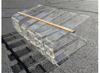 Seven Large Bent Clear Acrylic Forms Shelving? Art? Display? 14' X 24' X 4 Wide