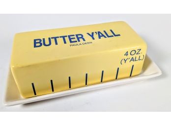 Super Cool, Vintage Style Paula Deen Covered Butter Dish 8' Long