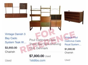 MCM Teak Wall Unit Most Likely Paul Cadovious “Cado” 3 Cases To Hang