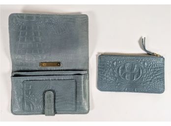 Designer Linea Pelle Collection Cornflower Blue Wallet Organizer; 8x5' Closed