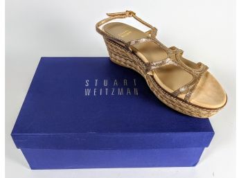Smart Stuart Weitzman Wedge Strappy Sandals Size 8 Brand New In The Box
