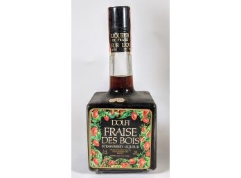 Wonderful Old French Long-necked DOLFI FRAISE DES BOIS Strawberry Liquor Rescued Bottle Bar Decor