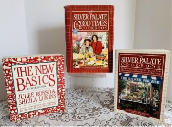 Lot Of 3 Silver Palate Cookbooks Rosso/lukins Good Times 1985, Basics 1989, Silver Palate Cookbook 1982